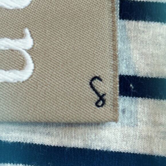 Anthropologie Dolan Nautical Gray Navy Blue Striped Blazer Jacket Size Small - Picture 6 of 8